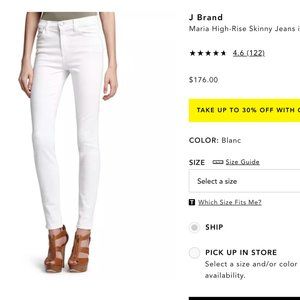 J Brand white skinny jeans